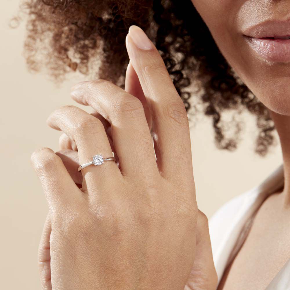 Bague Solitaire Elyana Argent Blanc Oxyde De Zirconium - Solitaires Femme | Marc Orian