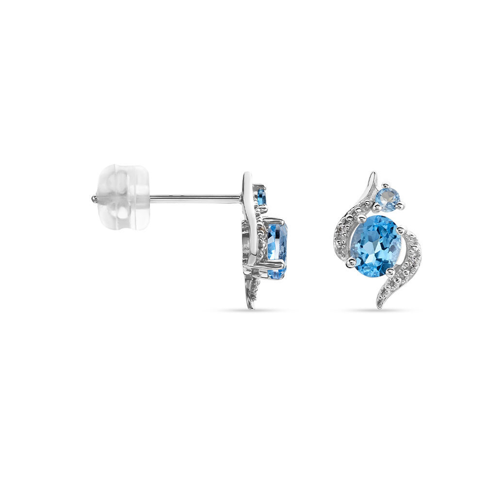 Boucles D'oreilles Puces Sunset Or Blanc Topaze Oxyde - Puces Femme | Marc Orian