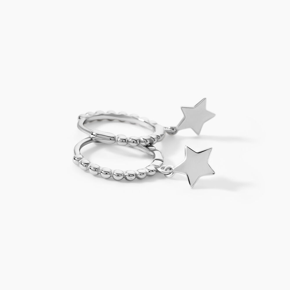 Cr&eacute;oles Taara Argent Blanc - Boucles d'oreilles pampille Femme | Marc Orian
