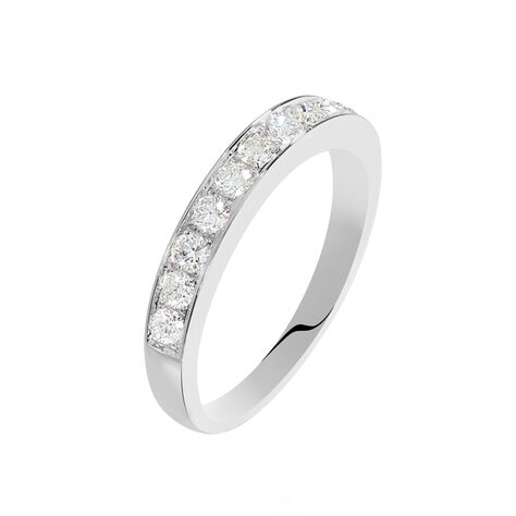 Demi-alliance Or Blanc Valentine Diamants Synthetique - Alliances avec pierres Femme | Marc Orian
