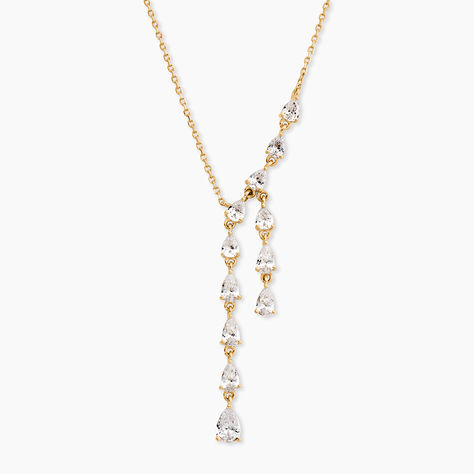 Collier Glamour Plaqu&eacute; Or Jaune Oxyde De Zirconium - Colliers avec pierres Femme | Marc Orian