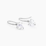 Boucles D'oreilles Pendantes Bo Coeur Pm Or Blanc Oxyde De Zirconium - Pendantes Femme | Marc Orian