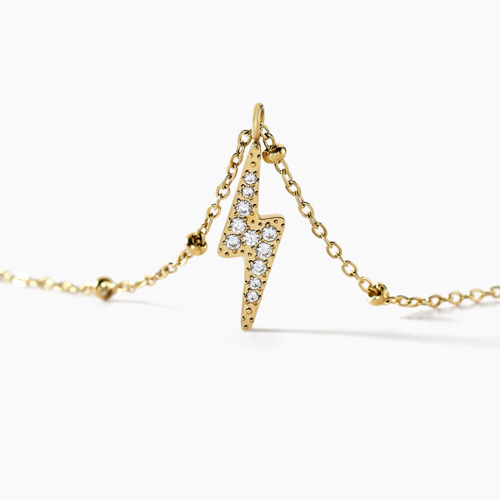 Collier Aurore Acier Dor&eacute; &eacute;clair Cristal - Colliers avec pierres Femme | Marc Orian