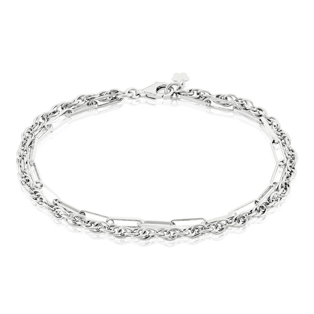 Bracelet Argent Blanc Livio - Bracelets mailles Homme | Marc Orian