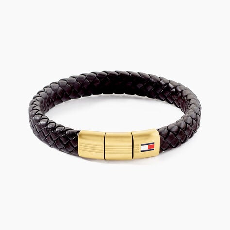 Bracelet Tommy Hilfiger Round Braided Cuir De Veau Marron - Bracelets cuir Homme | Marc Orian