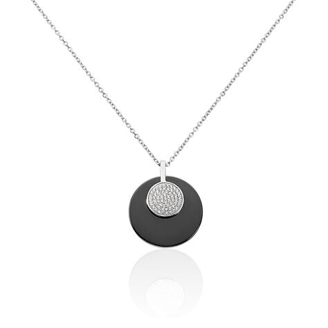 Collier Argent Blanc Céramique Et Oxyde De Zirconium - Colliers avec pierres Femme | Marc Orian