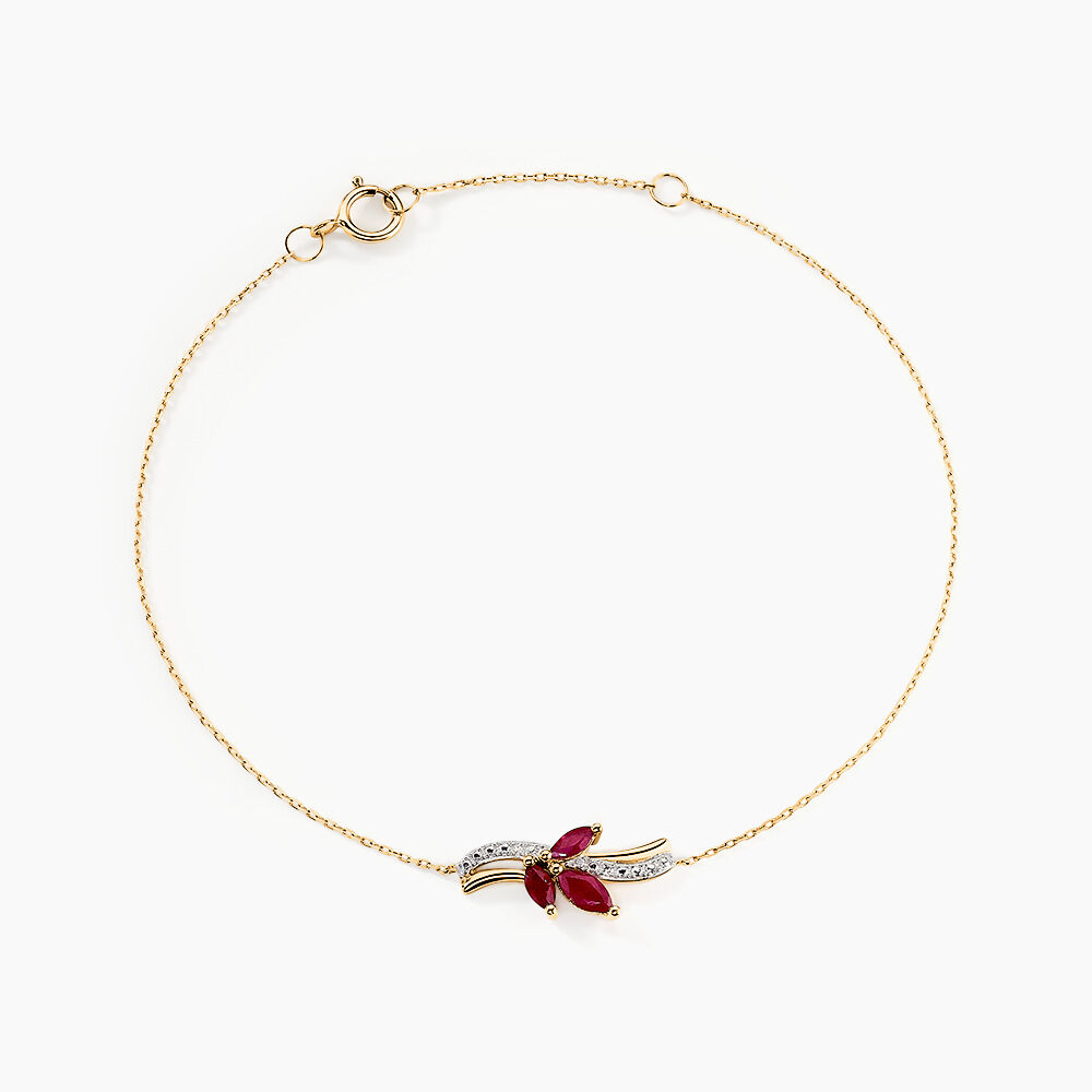 Bracelet Angie Or Jaune Rubis Diamant - Bracelets cha&icirc;nes Femme | Marc Orian