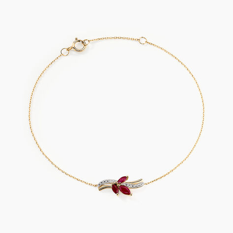 Bracelet Angie Or Jaune Rubis Diamant - Bracelets cha&icirc;nes Femme | Marc Orian