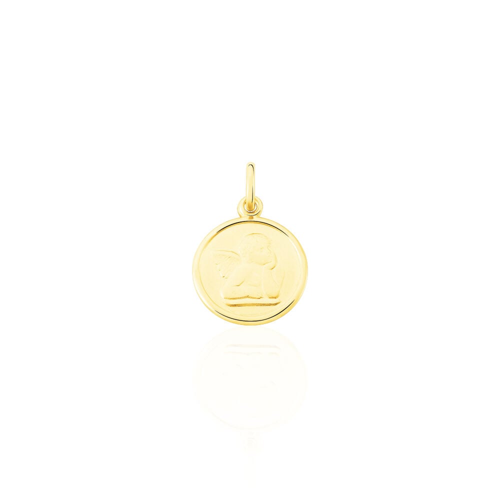 Pendentif Ange Rond Or Jaune - Médailles et médaillons Famille | Marc Orian
