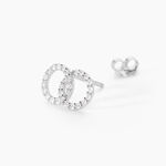 Boucles D'oreilles Puces Iwa Argent Blanc Oxyde De Zirconium - Puces Femme | Marc Orian