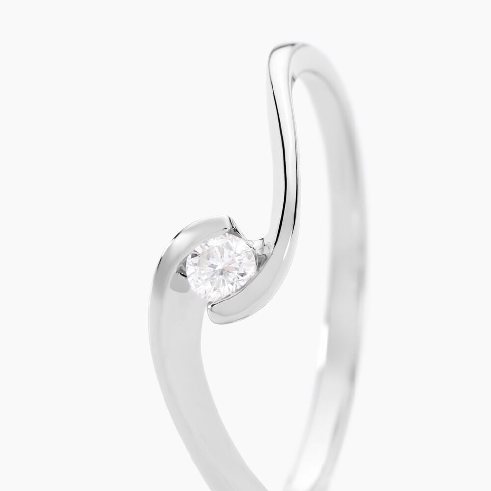 Bague Solitaire Vrille Or Blanc Diamant - Parures de mariage Femme | Marc Orian