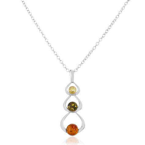 Collier Agneta Argent Blanc Ambre - Colliers avec pierres Femme | Marc Orian