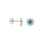 Boucles D'oreilles Puces Aurel Argent Blanc Turquoise Oxyde - Puces Femme | Marc Orian