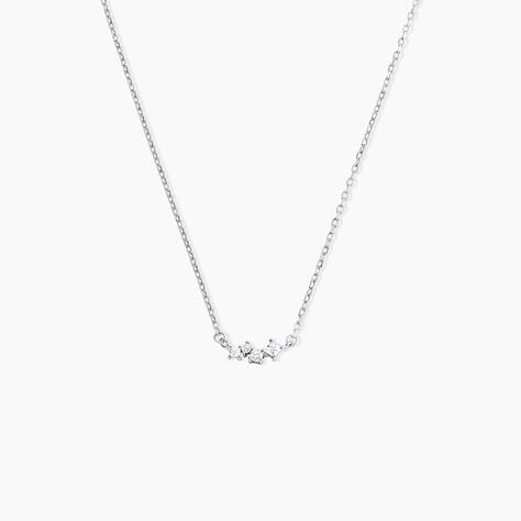 Collier Mariko Argent Blanc Oxyde De Zirconium - Colliers avec pierres Femme | Marc Orian