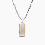 Collier M&eacute;tal Acier Diamant Synth&eacute;tique - Colliers avec pierres Homme | Marc Orian