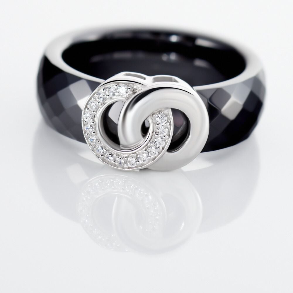 Bague Argent Blanc Val&eacute;rie Oxyde De Zirconium Et C&eacute;ramique - Bijoux fantaisie Femme | Marc Orian