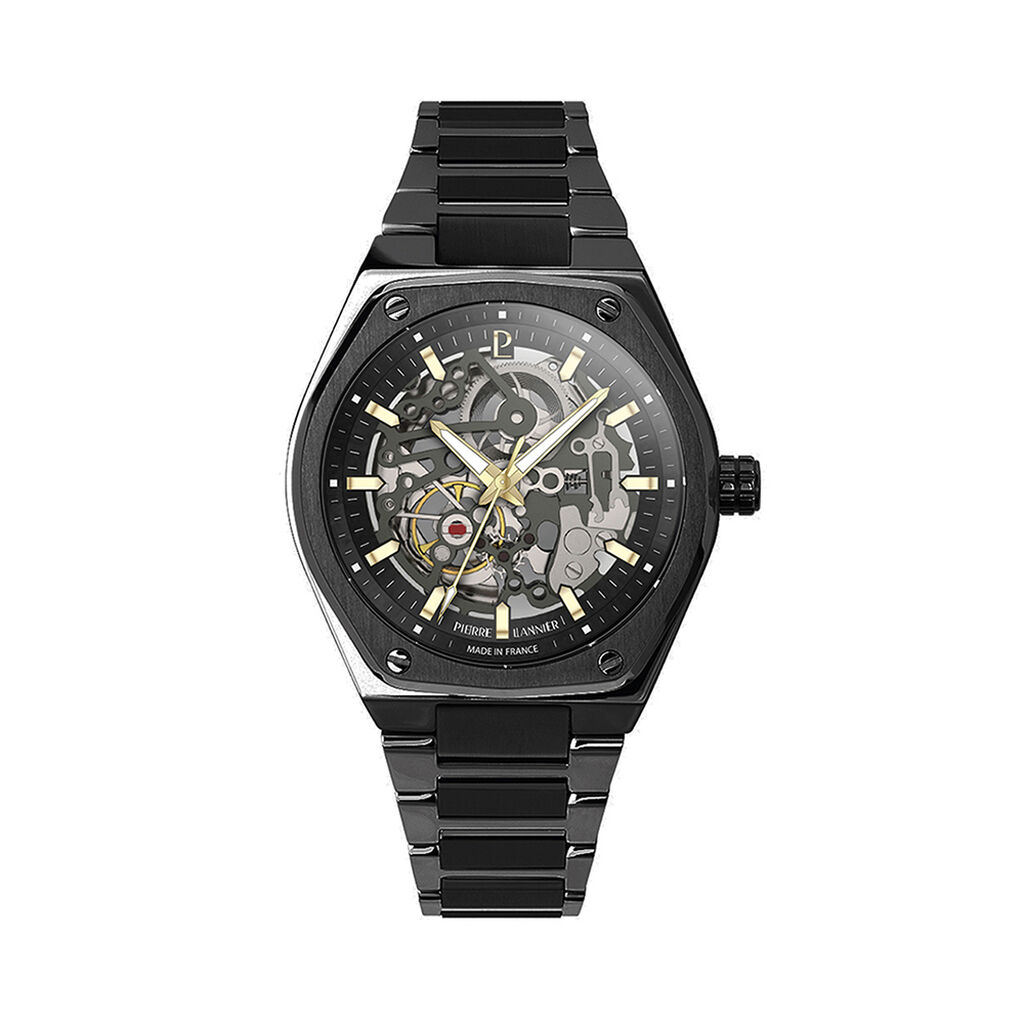 Montre Pierre Lannier Lannier Copilote Automatic Noir - Montres automatiques Homme | Marc Orian