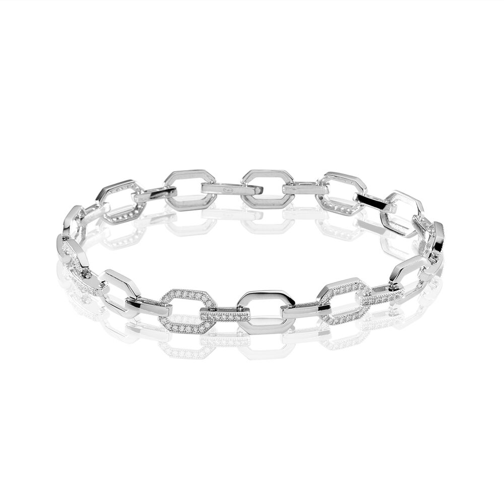 Bracelet Jonc Rava Argent Blanc Oxyde De Zirconium - Bracelets chaînes Femme | Marc Orian
