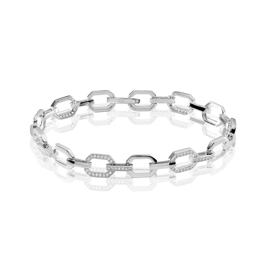 Bracelet Jonc Rava Argent Blanc Oxyde De Zirconium - Bracelets chaînes Femme | Marc Orian