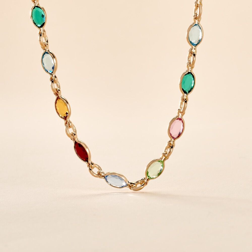 Collier Ilvaae Plaqu&eacute; Or Jaune Pierre De Synthese - Colliers avec pierres Femme | Marc Orian