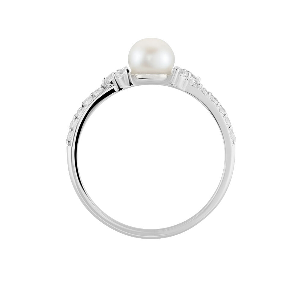 Bague Florenty Argent Blanc Perle De Culture Et Oxyde De Zirconium - Bijoux fantaisie Femme | Marc Orian