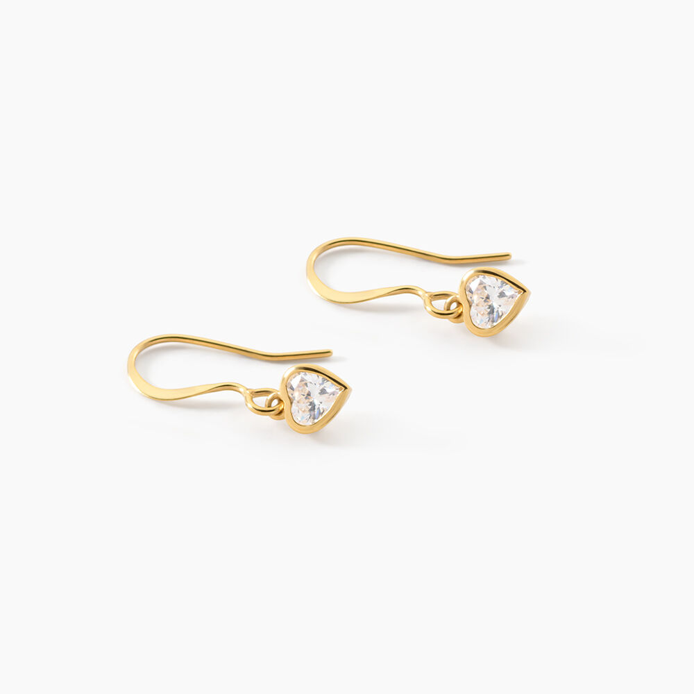 Boucles D'Oreilles Pendantes Gredel Argent Dor&eacute; A L'Or 750/1000 Oxyde De Zirconium - Pendantes Femme | Marc Orian