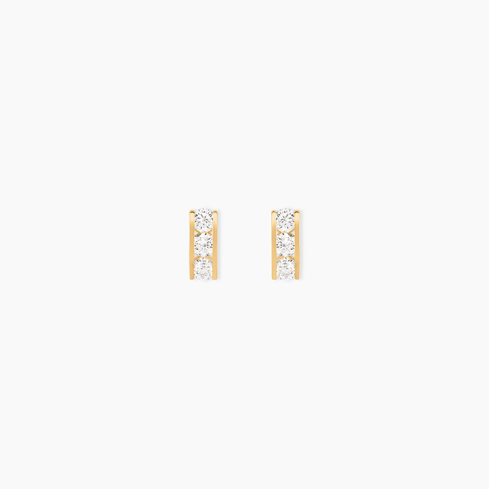 Boucles D'oreilles Puces Rachilda Or Jaune Oxyde De Zirconium - Puces Femme | Marc Orian