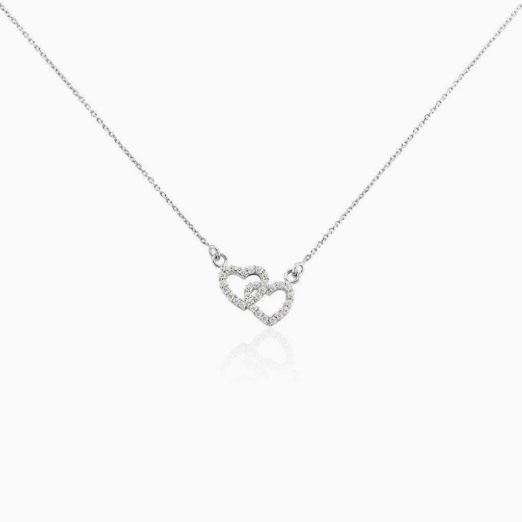 Collier Loving Argent Blanc Oxyde De Zirconium - Colliers avec pierres Femme | Marc Orian