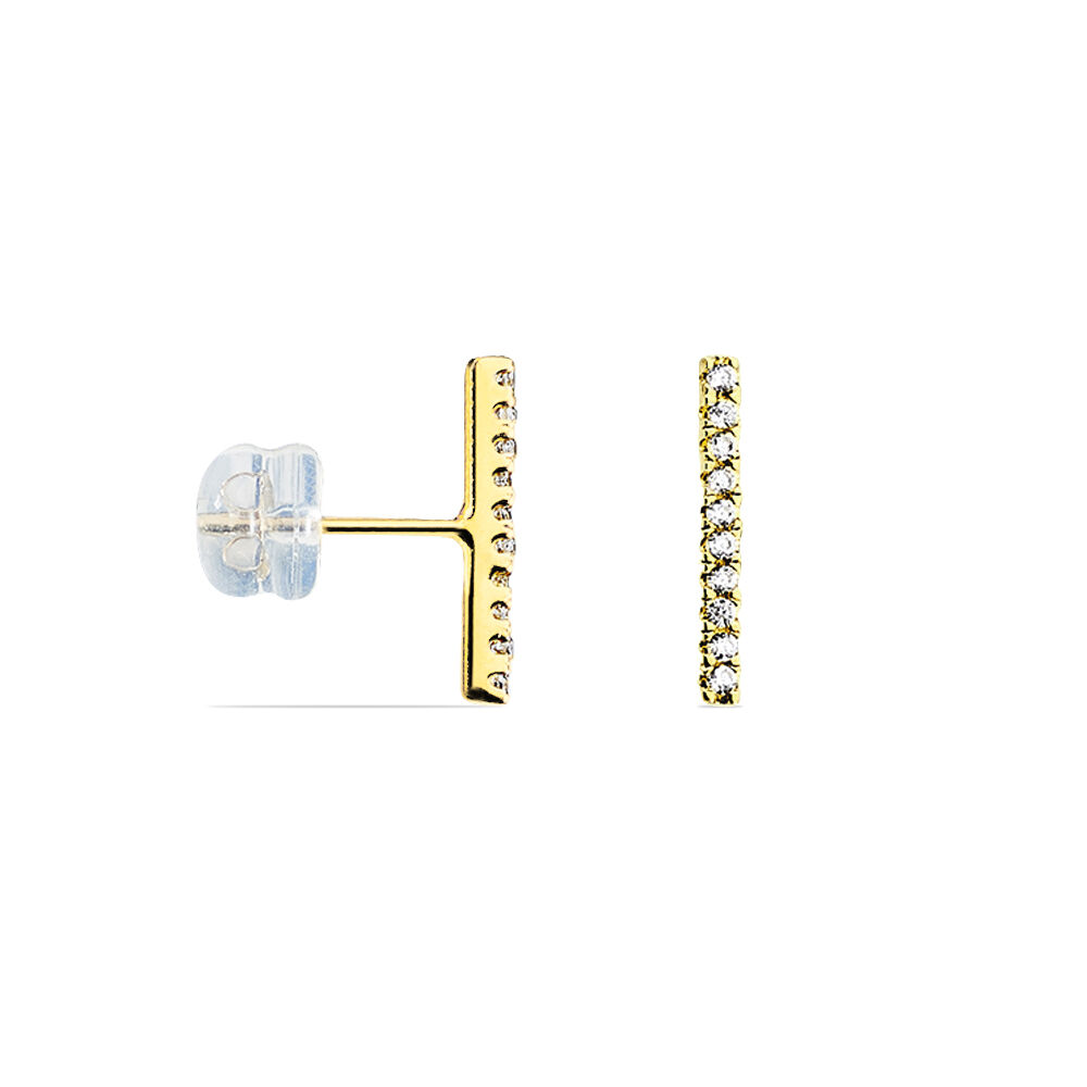 Boucles D'oreilles Pendantes Priscilla Or Jaune Oxyde De Zirconium - Pendantes Femme | Marc Orian