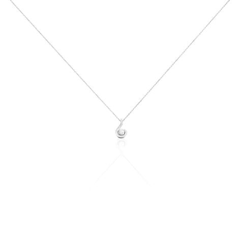 Collier Vrille Accompagnee Or Blanc Diamant - Colliers avec pierres Femme | Marc Orian
