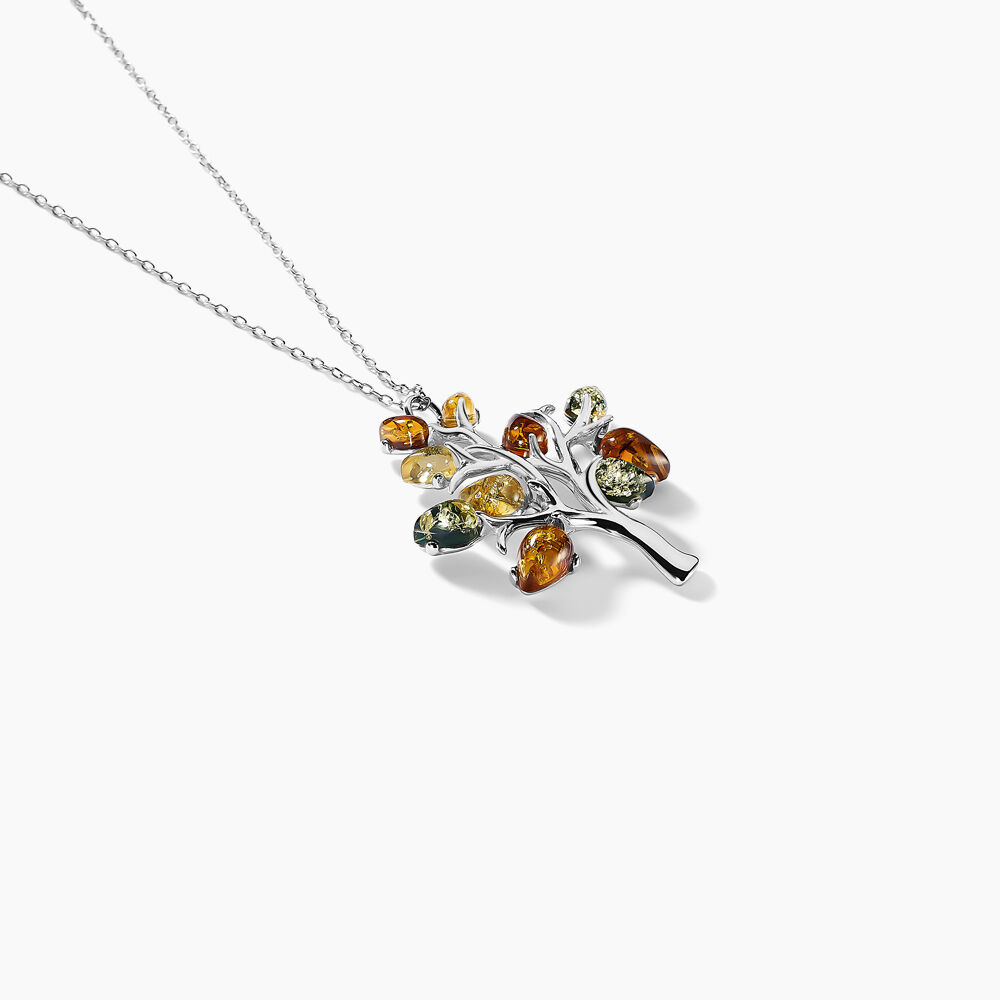 Collier Chahida Argent Blanc Ambre - Colliers avec pierres Femme | Marc Orian