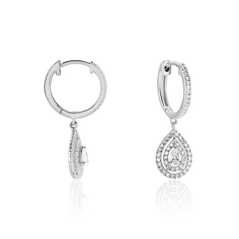 Créoles Diamina Or Blanc Diamant - Boucles d'oreilles pierres précieuses Femme | Marc Orian
