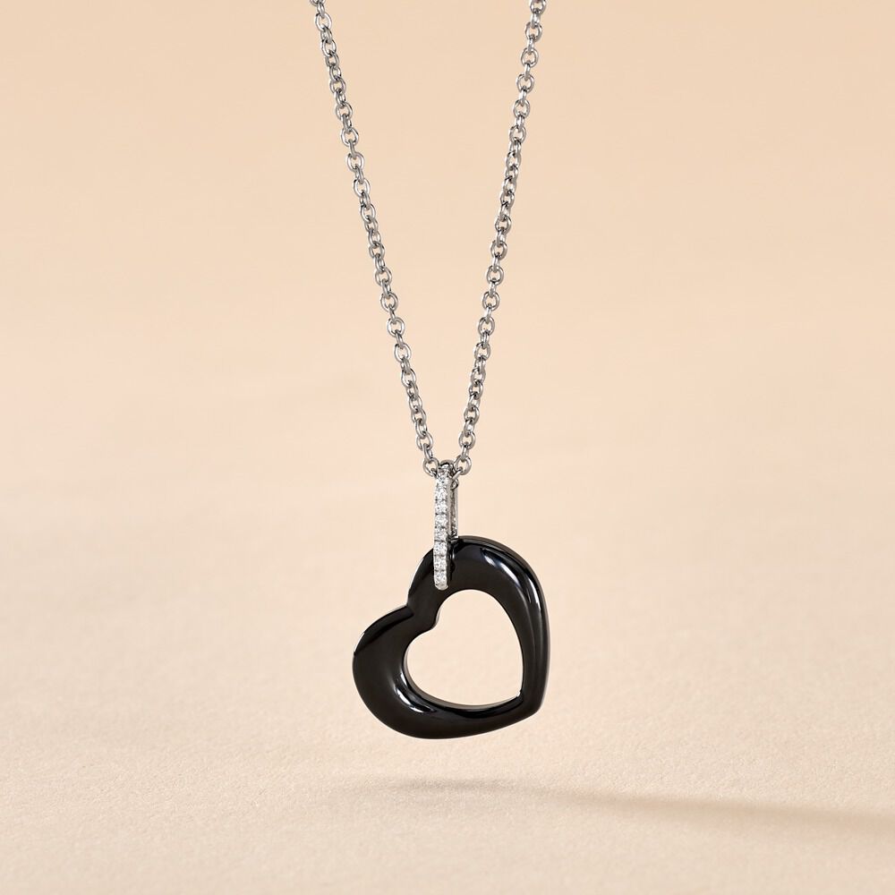 Collier Elodie Argent Blanc Oxyde De Zirconium Et C&eacute;ramique - Colliers avec pierres Femme | Marc Orian