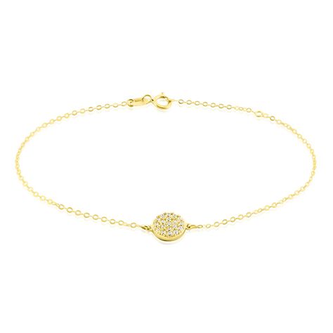 Bracelet Or Jaune Burak Oxyde De Zirconium - Bracelets Medailles Femme | Marc Orian