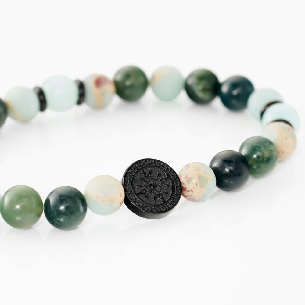 Bracelet Jourdan Yasur Acier Noir Quartz Amazonite - Bracelets cha&icirc;nes Homme | Marc Orian