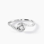 Bague Vrille Accompagnee Or Blanc Diamant - Parures de mariage Femme | Marc Orian