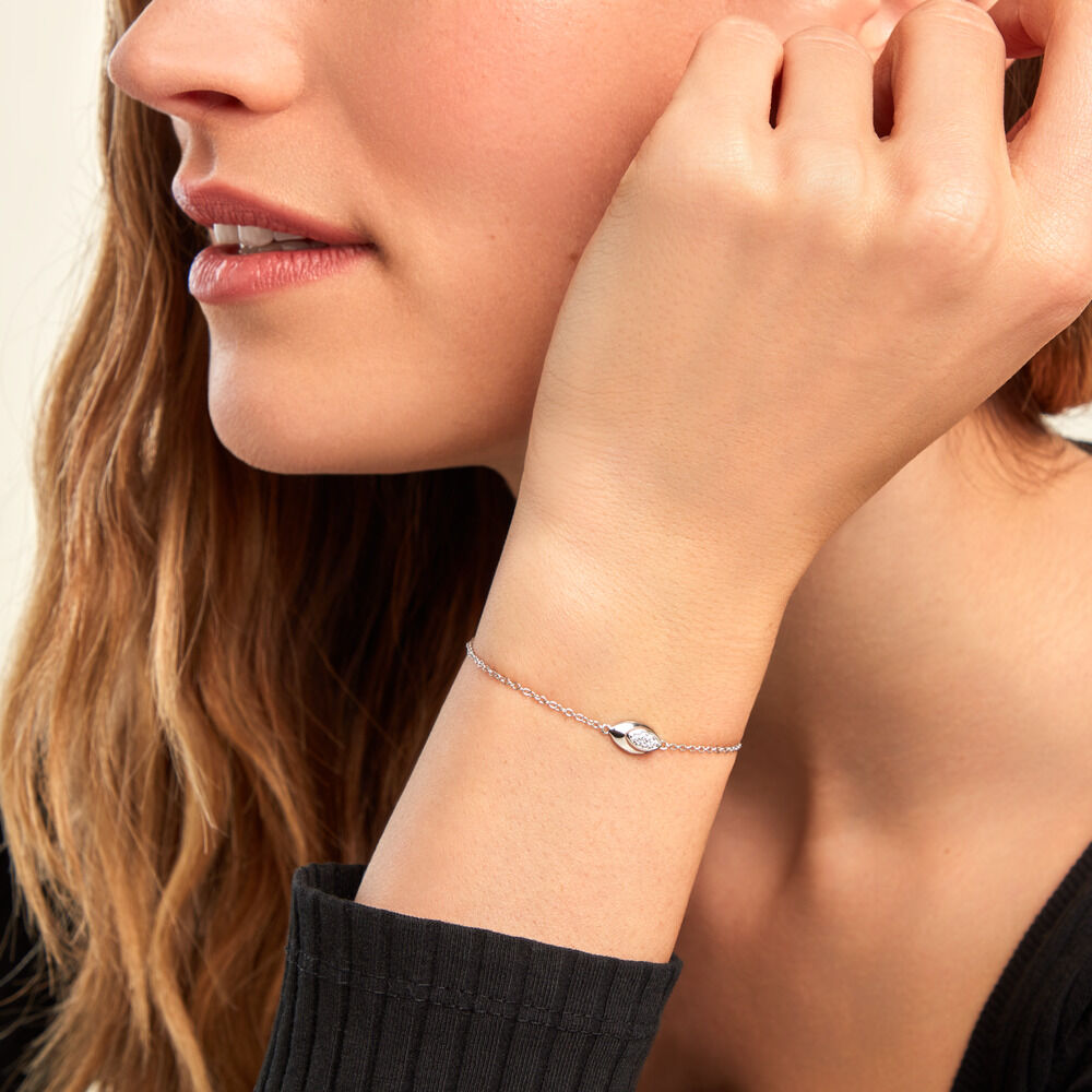 Bracelet Duchesse Argent Blanc Oxyde De Zirconium - Bracelets chaînes Femme | Marc Orian
