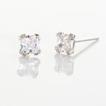Boucles D'oreilles Puces Doreen Or Blanc Oxyde De Zirconium - Puces Famille | Marc Orian
