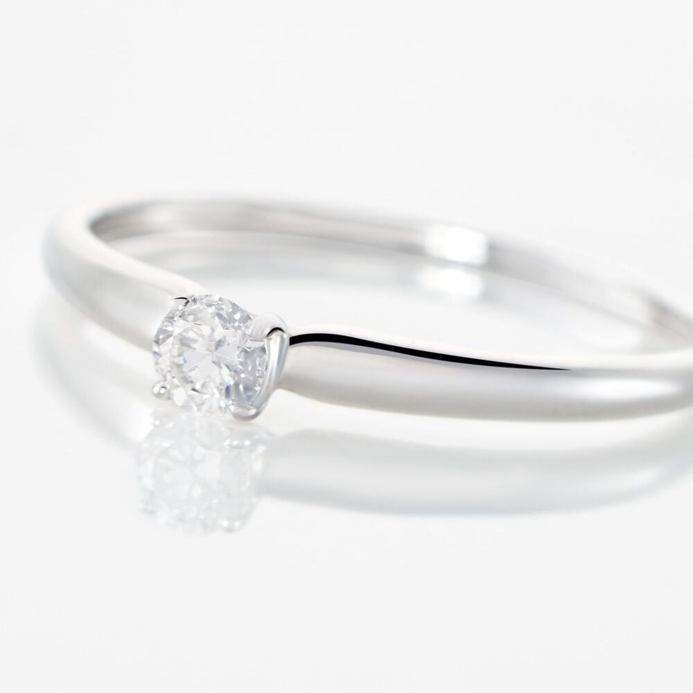 Bague Solitaire Flora Or Blanc Diamant - Solitaires Femme | Marc Orian