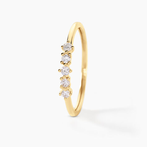 Alliance Matleena Or Jaune Diamant Synth&eacute;tique - Alliances duo Femme | Marc Orian