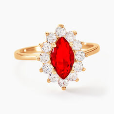 Bague Lisea Plaqué Or Jaune Verre Et Oxyde De Zirconium - Bague fantaisie Femme | Marc Orian