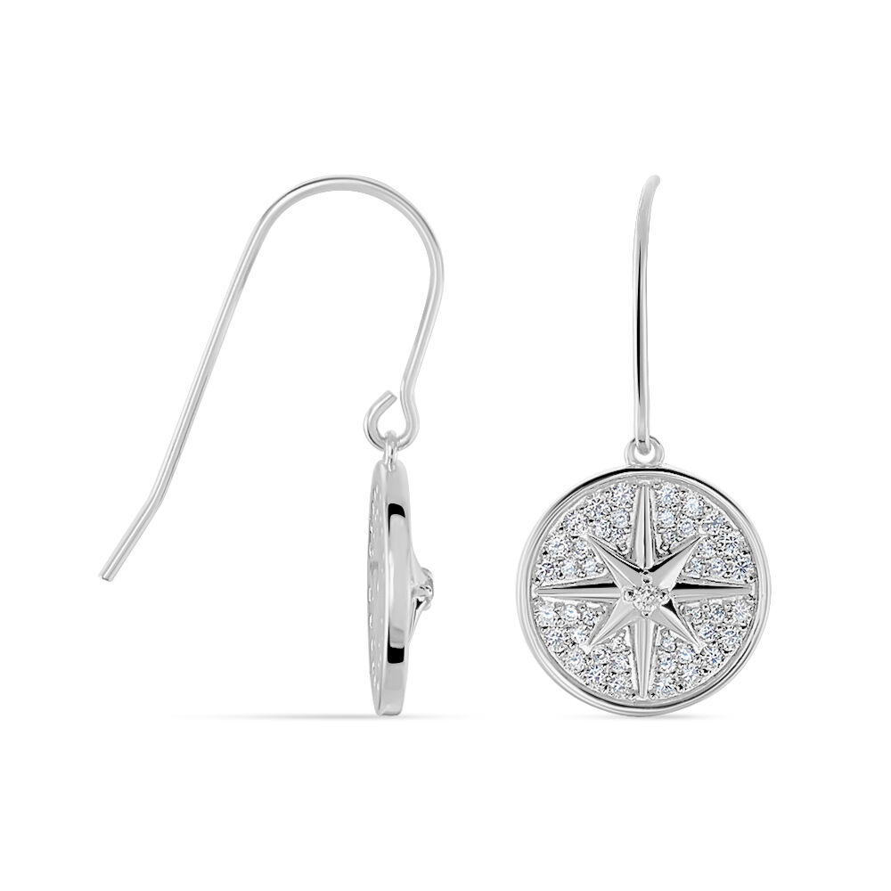 Boucles D'oreilles Pendantes Apollinaris Argent Blanc Oxyde - Pendantes Femme | Marc Orian