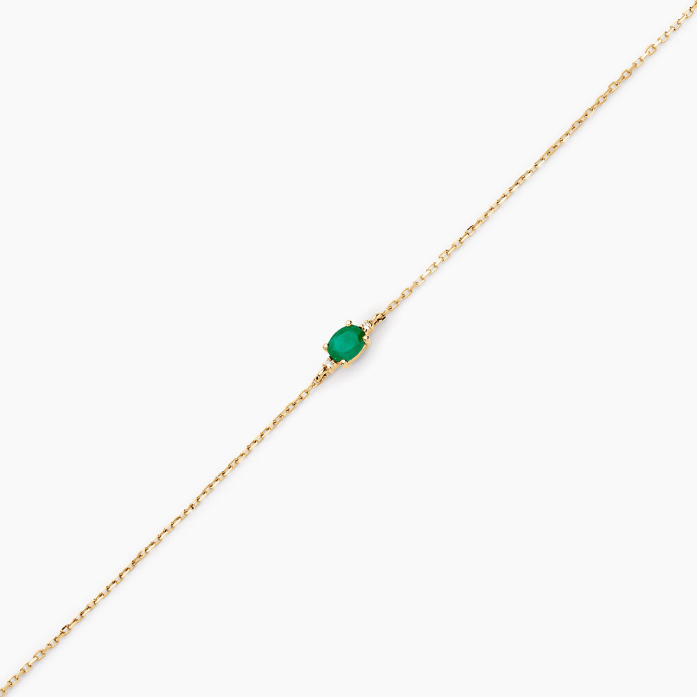 Bracelet Opeyemi Or Jaune Emeraude Diamant - Bracelets cha&icirc;nes Femme | Marc Orian