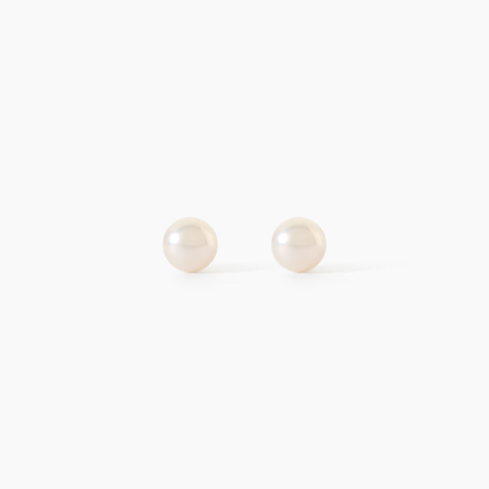 Boucles D'Oreilles Puces Bianca Or Jaune Perle De Culture - Puces Enfant | Marc Orian