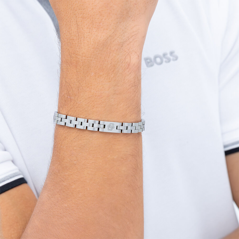 Bracelet Boss Archer Acier Blanc - Bracelets cha&icirc;nes Homme | Marc Orian