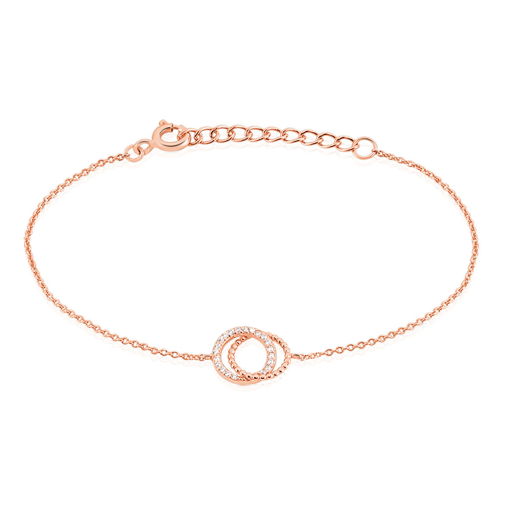 Bracelet Janne Argent Rose Oxyde De Zirconium - Bracelets Anneaux Entrelaces Femme | Marc Orian