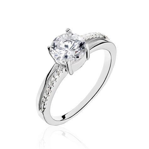 Bague Solitaire Poseidon Argent Blanc Oxyde De Zirconium - Bagues Solitaire Femme | Marc Orian