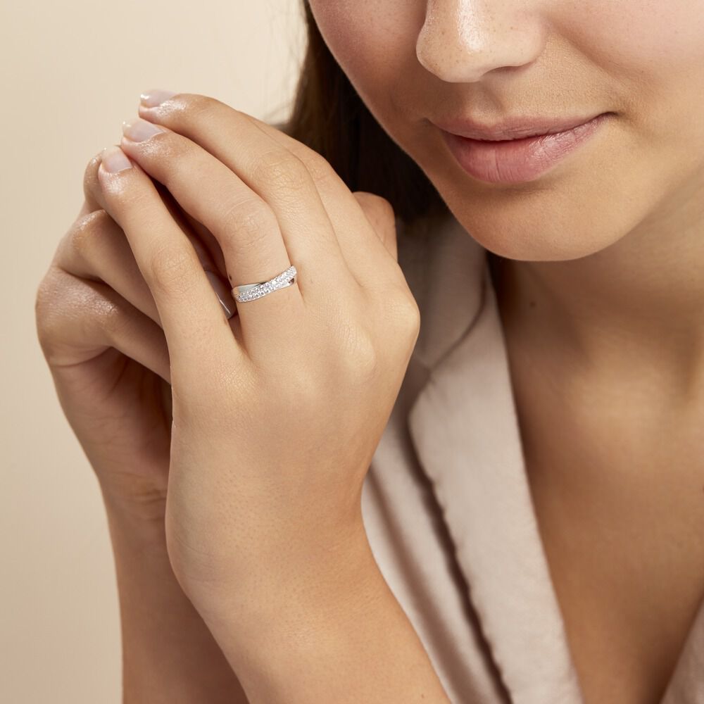 Bague Aglae Or Blanc Oxyde De Zirconium - Bagues avec pierre Femme | Marc Orian