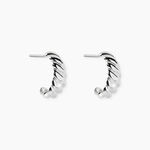 Cr&eacute;oles Croissant Argent Blanc - Cr&eacute;oles Femme | Marc Orian