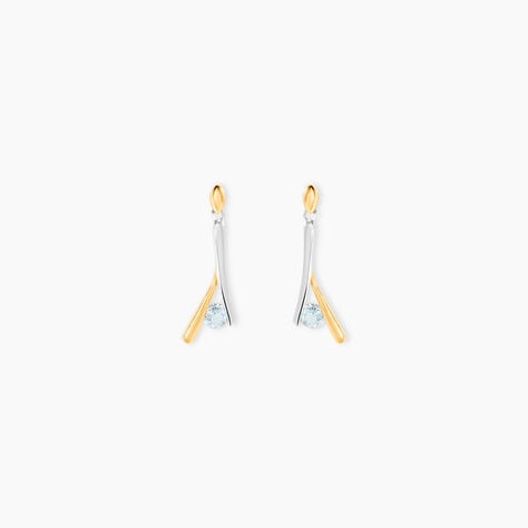 Boucles D'oreilles Pendantes Formev Or Bicolore Oxyde De Zirconium - Pendantes Femme | Marc Orian